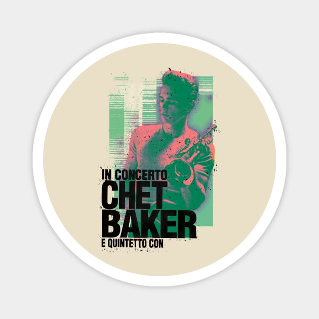 Chet Baker tour graphic Magnet by HAPPY TRIP PRESS